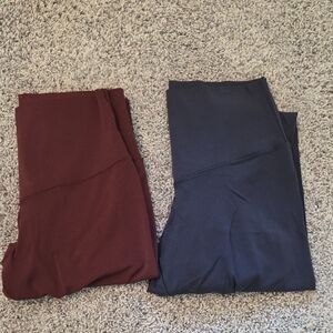 aerie Kids High-Waist Leggings in Burgundy and Black